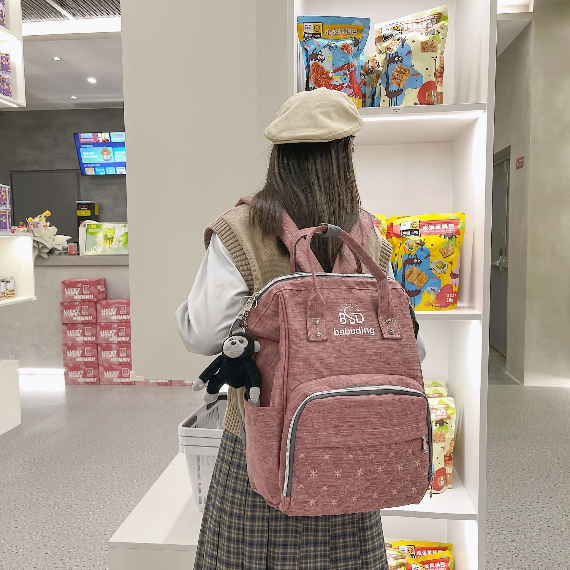 Luggage Large Capacity Mother and Child Set of 3, Mother's Bag Set Combo, Multifunctional Fashion Dual-Shoulder Waterproof Mummy Bag