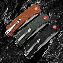 跨境热销亚麻折叠刀户外折刀高硬度D2钢折叠小刀野外求生刀批发