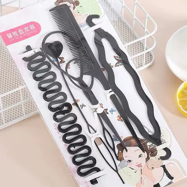 Adult Six-Piece Hair Styling Set Lazy Hair Twister Centipede Hair Braiding Comb Ins-Style Hair Finishing Tool