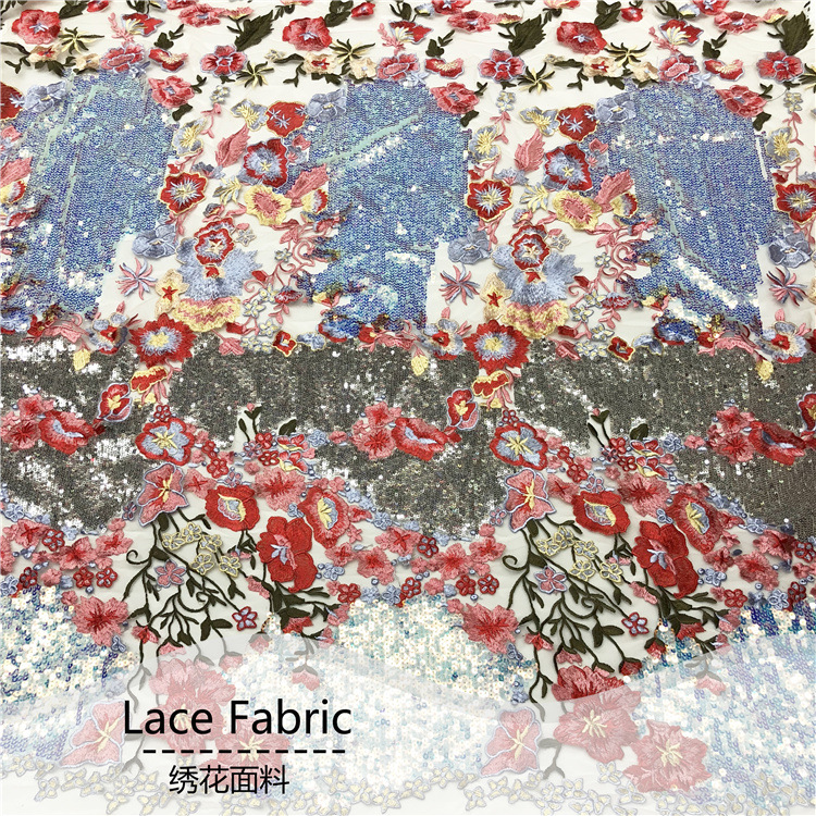2021 Embroidery Density Jacobs Sequins Fabric Water soluble Europe and America cheongsam Dress clothing Embroidery Fabric