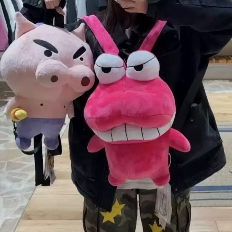 Japanese Cartoon Crayon Shin New Backpack Zuo Wei Pig Dali Mr. Crocodile Doll Bag Cute Plush Bag