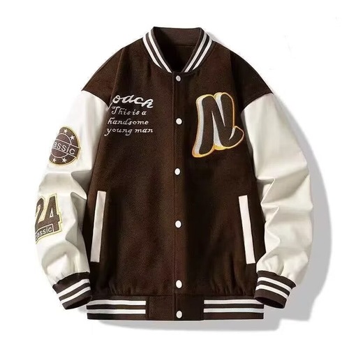Spring and Autumn Versatile Baseball Jacket Outerwear Youth High Street Trend Brand Hong Kong Style Japanese Omotesando Style Korean Style Trendy Loose Jacket