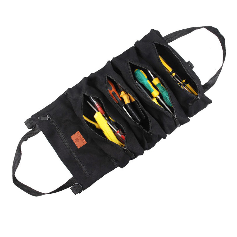 Kit de herramientas de lona transfronterizo Bolsa de herramientas de suspensión de almacenamiento de automóviles Bolsa de herramientas de reparación Bolsa de herramientas de hardware portátil