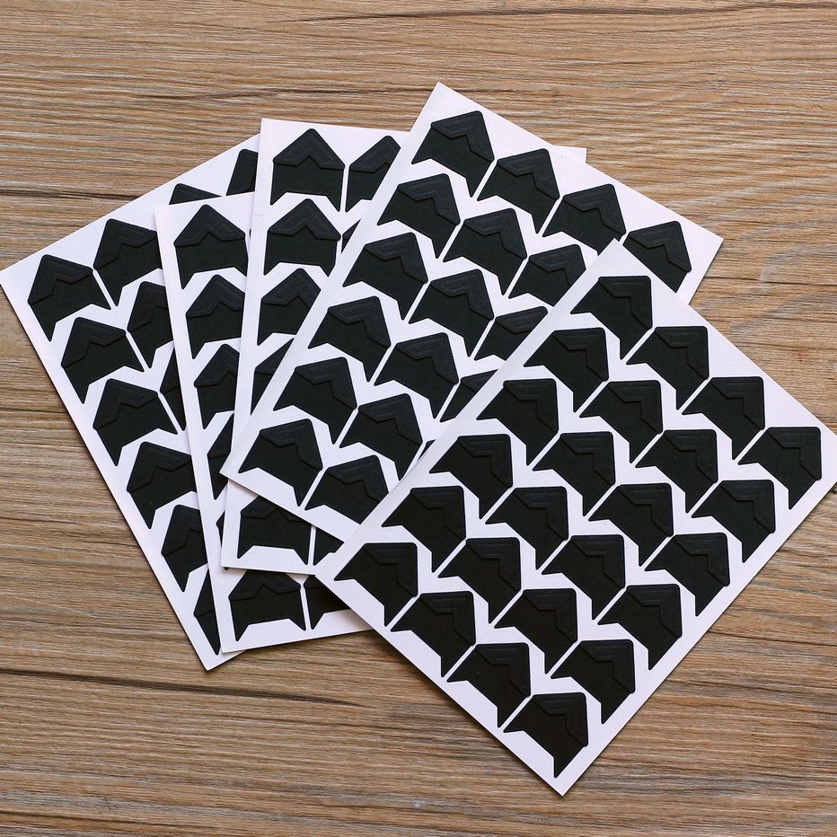 크래프트 지 검정색 코너 스티커 5개