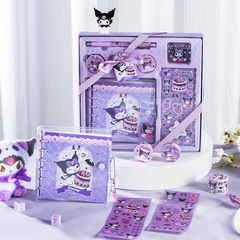 Yuemu Sanrio Kuromi Handbook Gift Box Set Girly Heart Checkered Big-Eared Dog Student Notebook Handbook
