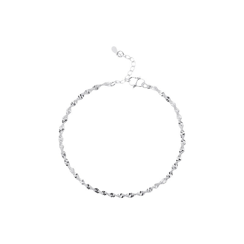 Korean Style Fashionable Water Wave Chain Bracelet and Anklet for Women, Simple Elegant, Forest Style Wave Plain Chain, Hand and Foot Jewelry, Holiday Gift Korean Style Fashionable Water Wave Chain Bracelet and Anklet for Women, Simple Elegant, Forest Style Wave Plain Chain, Hand and Foot Jewelry, Holiday Gift