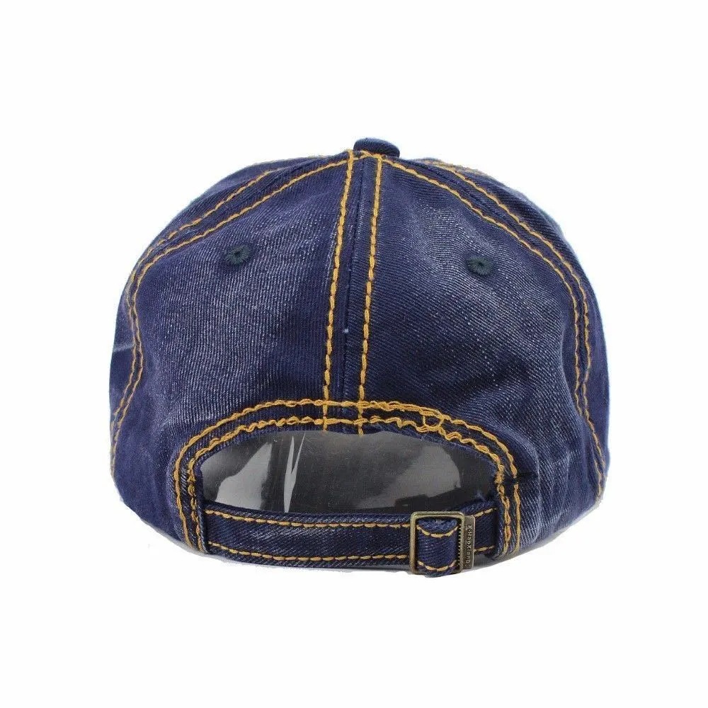 Men's Trendy Duck Tongue Outdoor Sunshade Denim High Quality Embroidered Baseball Hat Adjustable_voghion.com