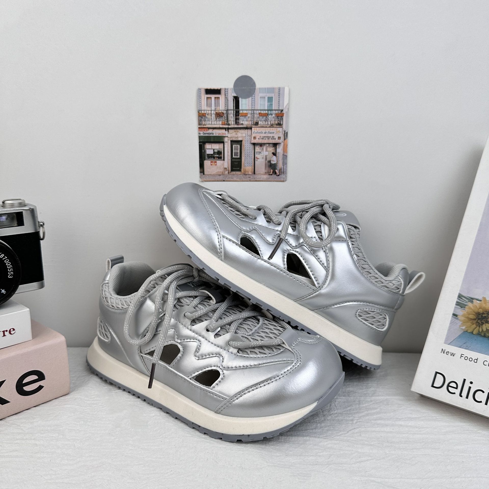 Zapatos de malla de onda transpirables zapatos de skate de malla de mujer 2025 nuevos zapatos de verano de mujer zapatos casuales Agam