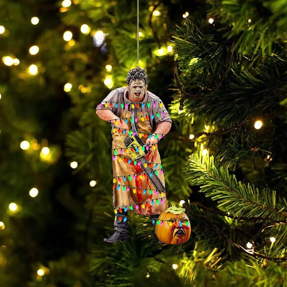 Decoración del árbol de Navidad transfronteriza película de terror plano Haning decoración de Halloween decoración colgante espejo retrovisor de automóvil