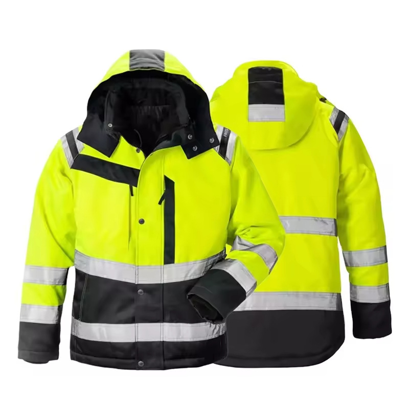 Custom Winter Waterproof Fleece Warm High Visibility Worker Workwear Custom Logo Construction Engineering High Visible