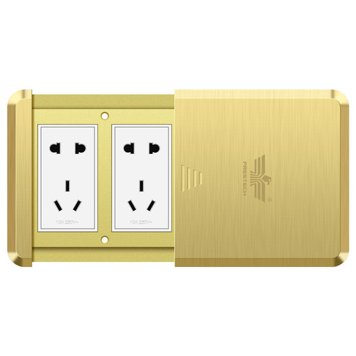 Ultra-thin flat push-type hidden floor socket waterproof network slider five-hole ground ten-hole household floor socket