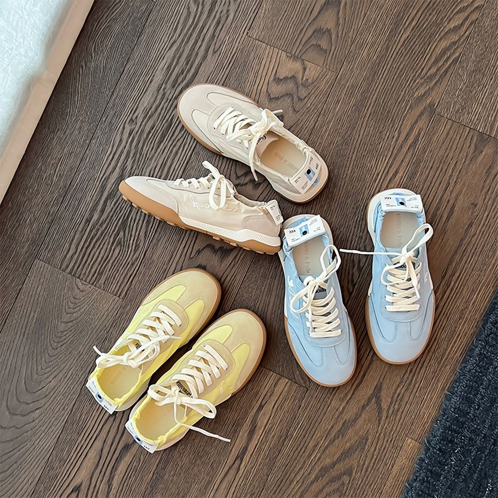 Edición de cuero de vaca de alto nivel ~ ballet zapatos de entrenamiento para mujeres 2025 nuevo otoño transpirable deportes casuales zapatos blancos versátiles