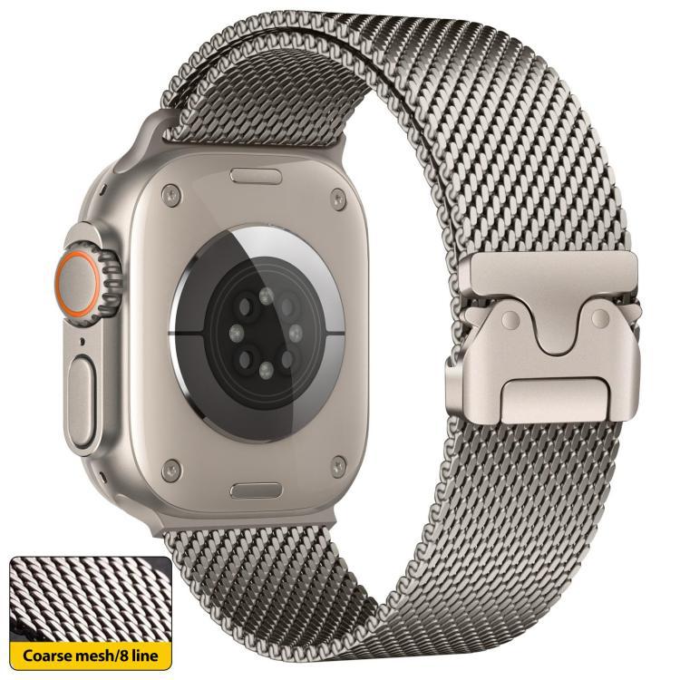 Para Apple Watch 44 - 49mm malla gruesa Milán correa de acero inoxidable para la serie Ultra