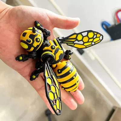 3D Printed Jointed Movable Exquisite Bee Desktop Car Ornament Bumblebee Car Decoration Student Prize
