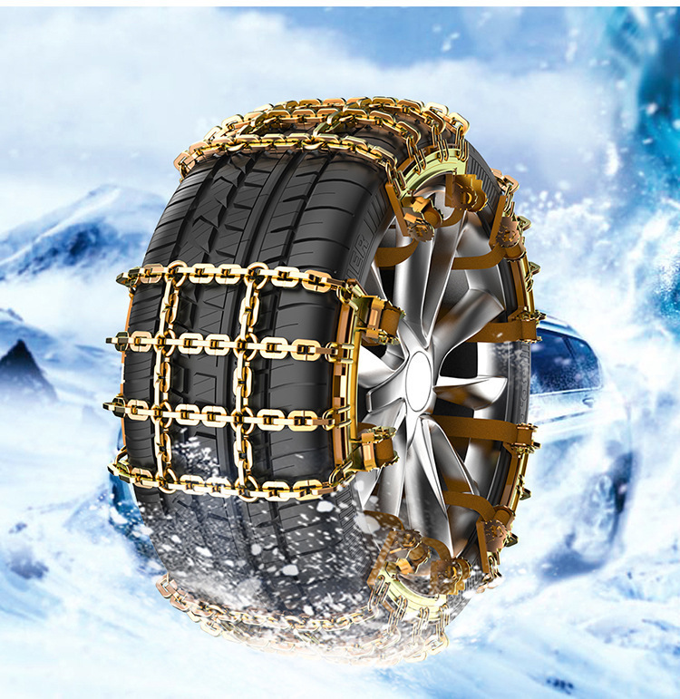 Universal Manganese Steel Chain for Car Off-Road Tires, New Nine-Grid Snow and Mud Ice-Breaking Emergency Escape Anti-Skid Chain