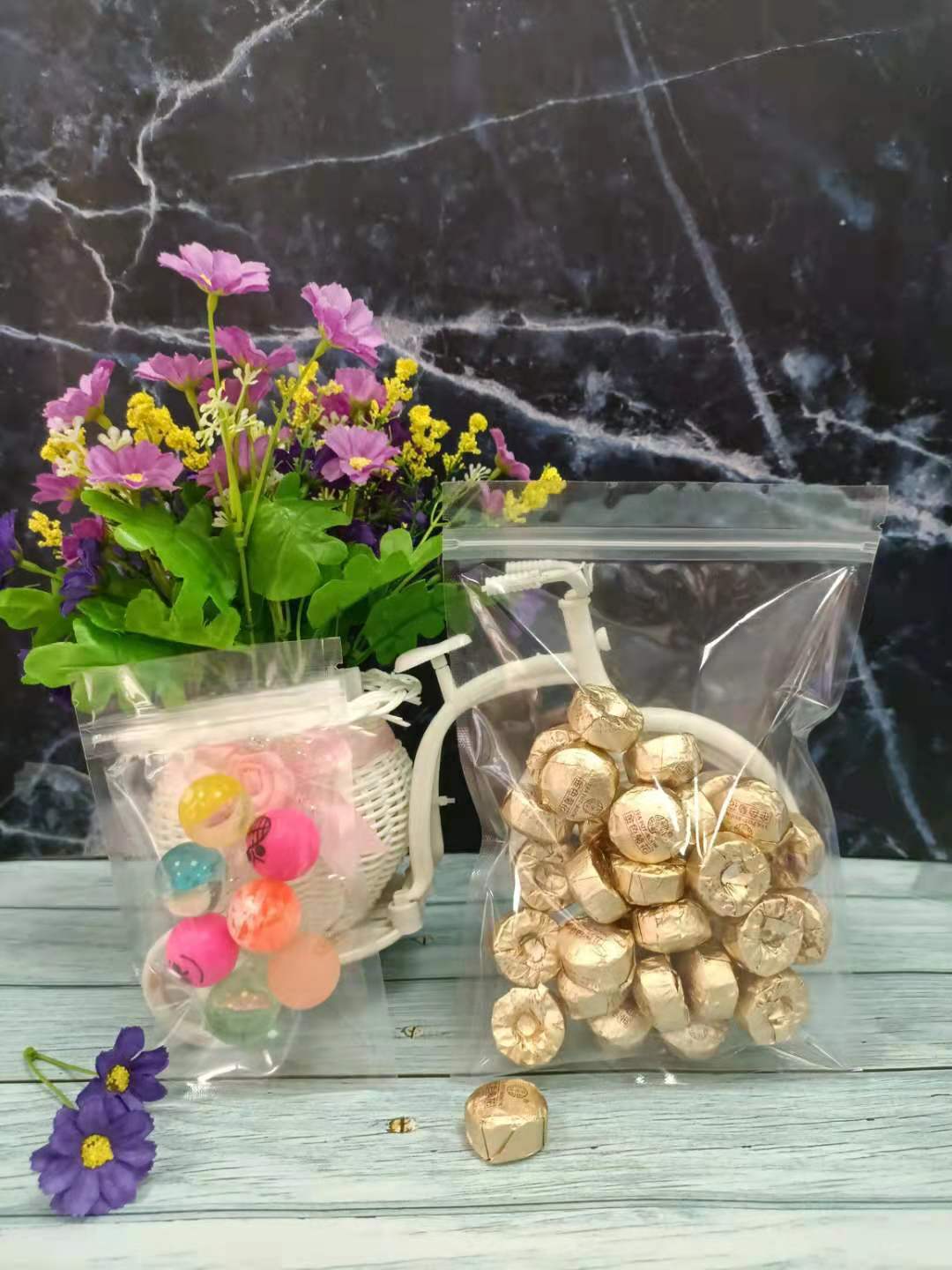 磨砂透明自封袋三边封平底夹骨袋食品零食密封封口袋铝箔塑料袋