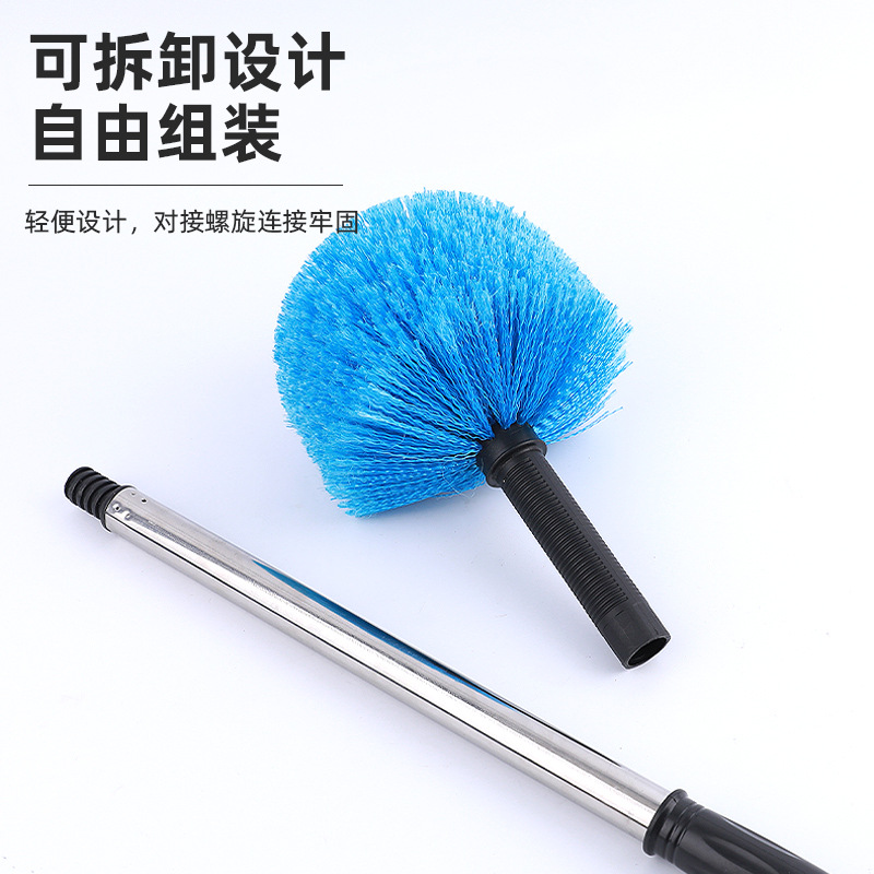 Polvo transfronterizo raspador techo limpio techo barra larga escoba doméstica cepillo de esquina de cabeza de cepillo de altura