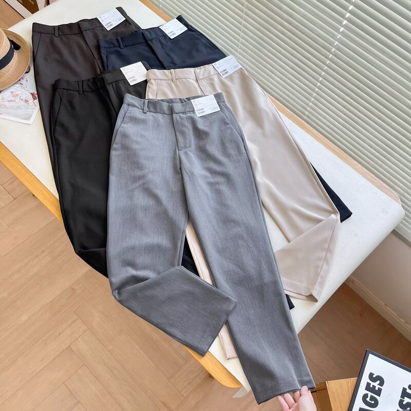 Japanese Style~~Women's Stretchy Cropped Pants/Smart Pants for Commuting, Extended Length, 2025 Autumn/Winter New Model 479299