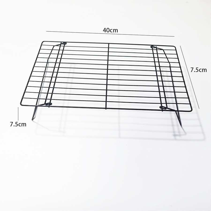 Estante para pasteles de acero al carbono de tres capas horneado Estante de enfriamiento de pan Galletas plegables portátiles Red de secado antiadherente