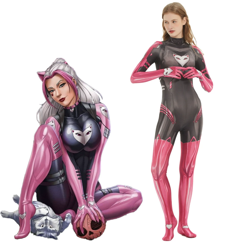 Оригинальный фанатский костюм Miss Meow облегает Miss Miau косплей zentai