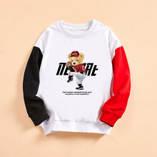 2025秋季新款圆领卫衣童装潮牌设计感长袖打底衫拼色长T现货批发