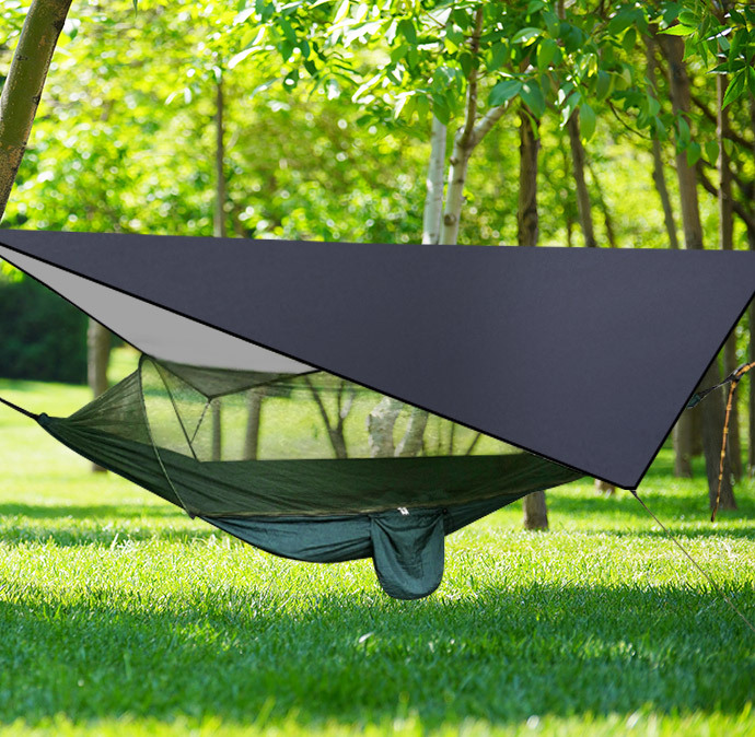 Outdoor Multi-Functional square canopy waterproof sunscreen beach pergola sunshade tent lightweight silver-coated mat floor cloth