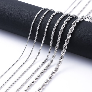 Stainless Steel Twist Chain European and American Cross-Border Fashion Simple Plain Chain DIY Jewelry Chain Chain Titanium Steel Twist Necklace