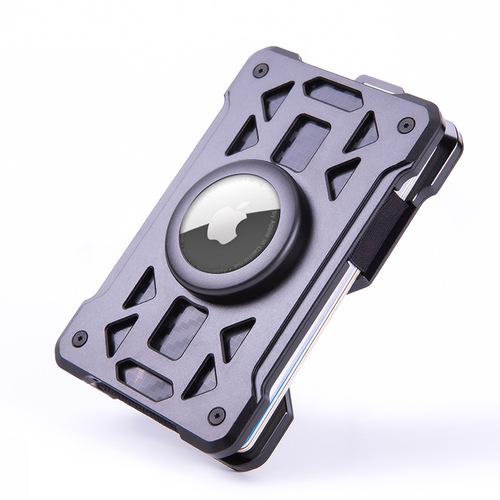 RFID card holder with metal carbon fiber, Apple tracker badge, AirTag anti-theft credit card box