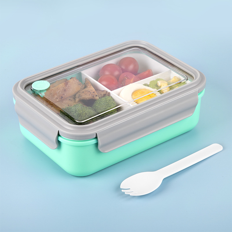 Microwave-Safe Bento Box With 2-Tier Compartments - Leakproof Lunch Container For Office Meal Prep (Dishwasher Safe BPA-Free Plastic)_voghion.com