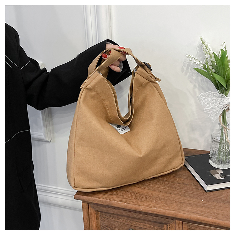 Large-capacity, fashionable and simple canvas bag, 2025 new style, casual and artistic shopping bag, versatile, shoulder crossbody bag undefined
