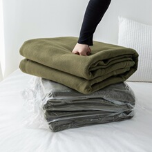 酒店专用军绿色双面绒毯纯色涤纶毛毯宾馆盖毯学生秋冬适用加厚绒