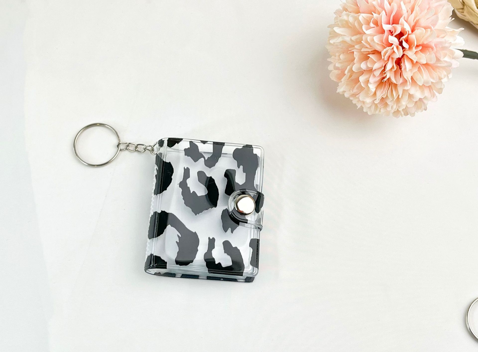 2 인치 레오파드 무늬 블랙 사진 앨범 일반 버클