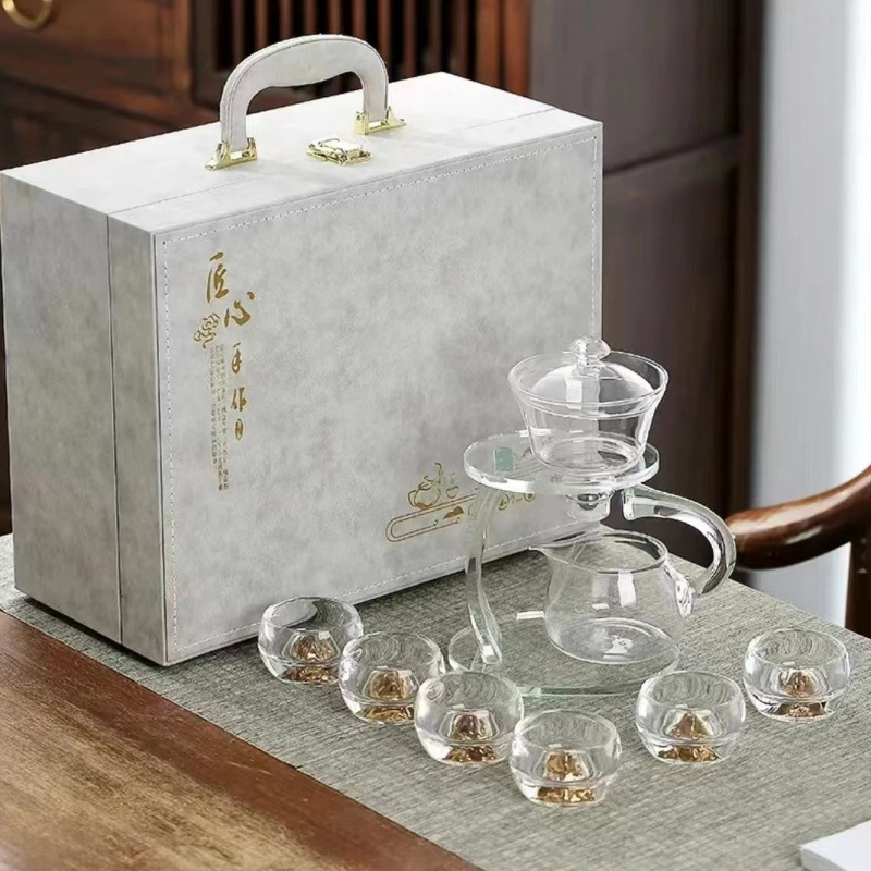 하이킹 화이트 가죽 케이스 + 금산 컵 6개