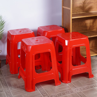 Thickened Plastic Stool Plastic Stool Household Adult Plastic High Stool Living Room Night Market Bench Square Stool Thickened Chair
