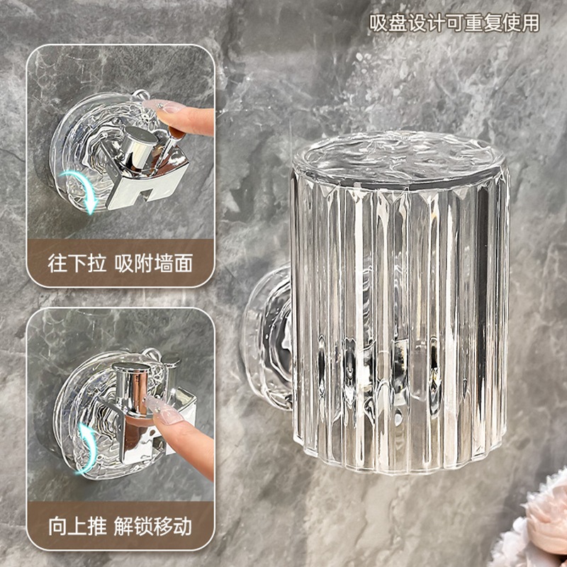 Ventosa Soporte para cepillo de dientes eléctrico Montado en la pared para el hogar Inodoro sin perforaciones Taza de dientes Todículo de dientes Estante de pared