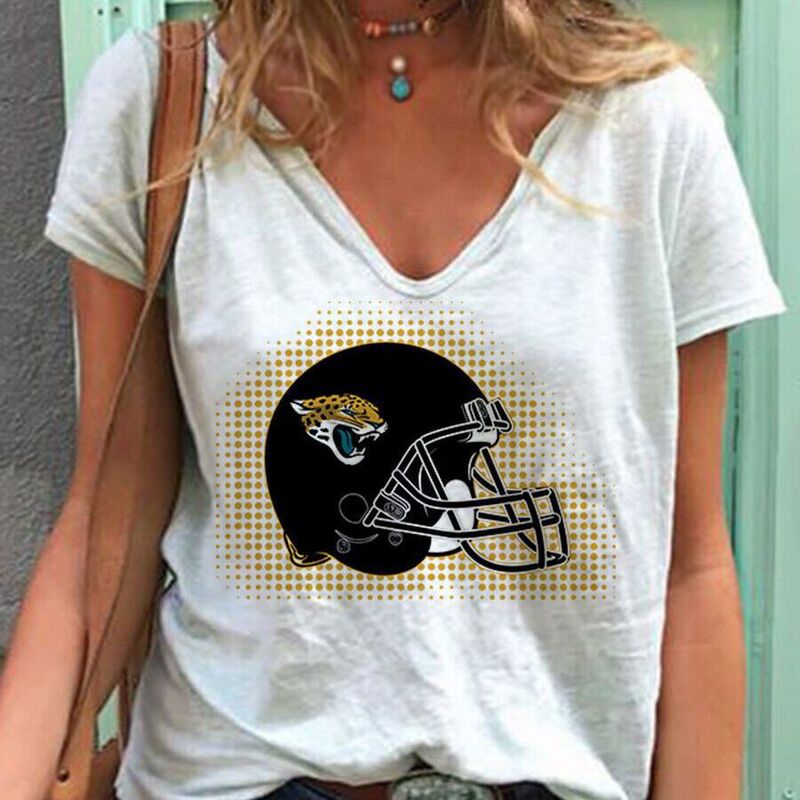 2023 cross-border foreign trade Rugby V-neck printed T-shirt women's street short sleeve NFL rugby 3D loose V-neck