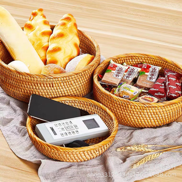 Vietnam Rattan Storage baskets manual weave household Fruit plate a living room snacks Dry Fruits Debris Candy Basket