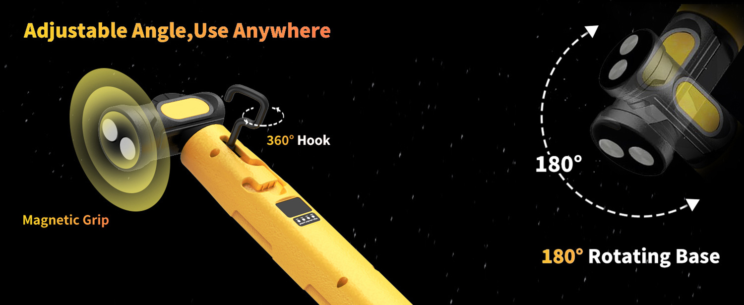 Led Auto Repair Light, Inspection Light, Type-C Charging, Long Battery Life, Magnetic Attachment, Multifunctional, Foldableable Lighting Work Light