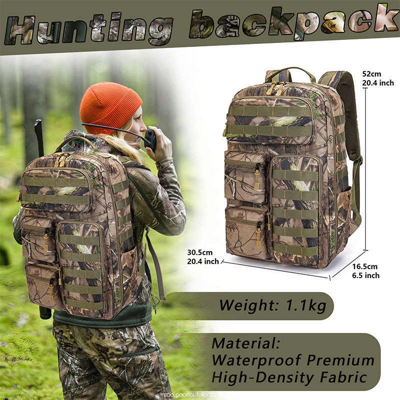 Mochila tática ActiveGo Outdoor Camouflage Dead Leaf para montanhismo, caça e caminhadas, com grande capacidade._voghion.com