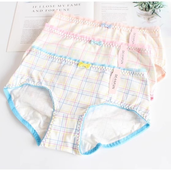 蝶安芬女内裤中低腰柔软舒适棉质面料小碎花纯棉少女三角裤女