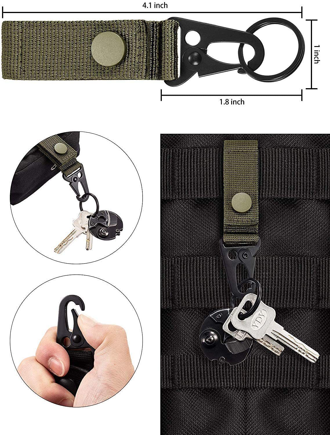 30 piezas mochila táctica al aire libre accesorios botella de agua hebilla cinta táctica hebilla de nylon mosquetón águila boca hebilla colgante