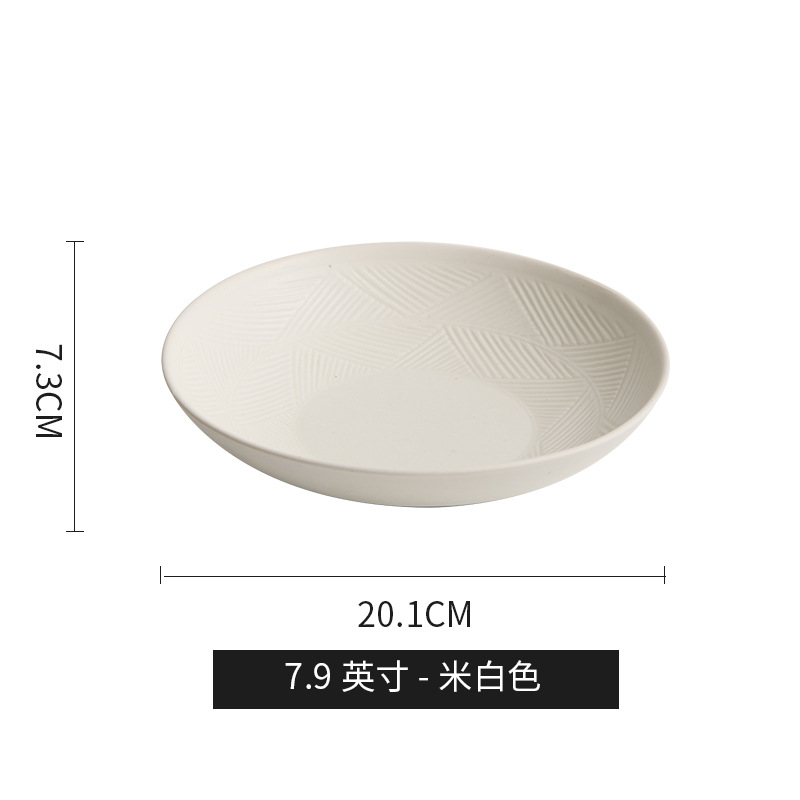 Placa de ensalada de cerámica japonesa hecha a mano, platos de platos fríos, platos de carne de alta calidad, platos de filete de comida occidental