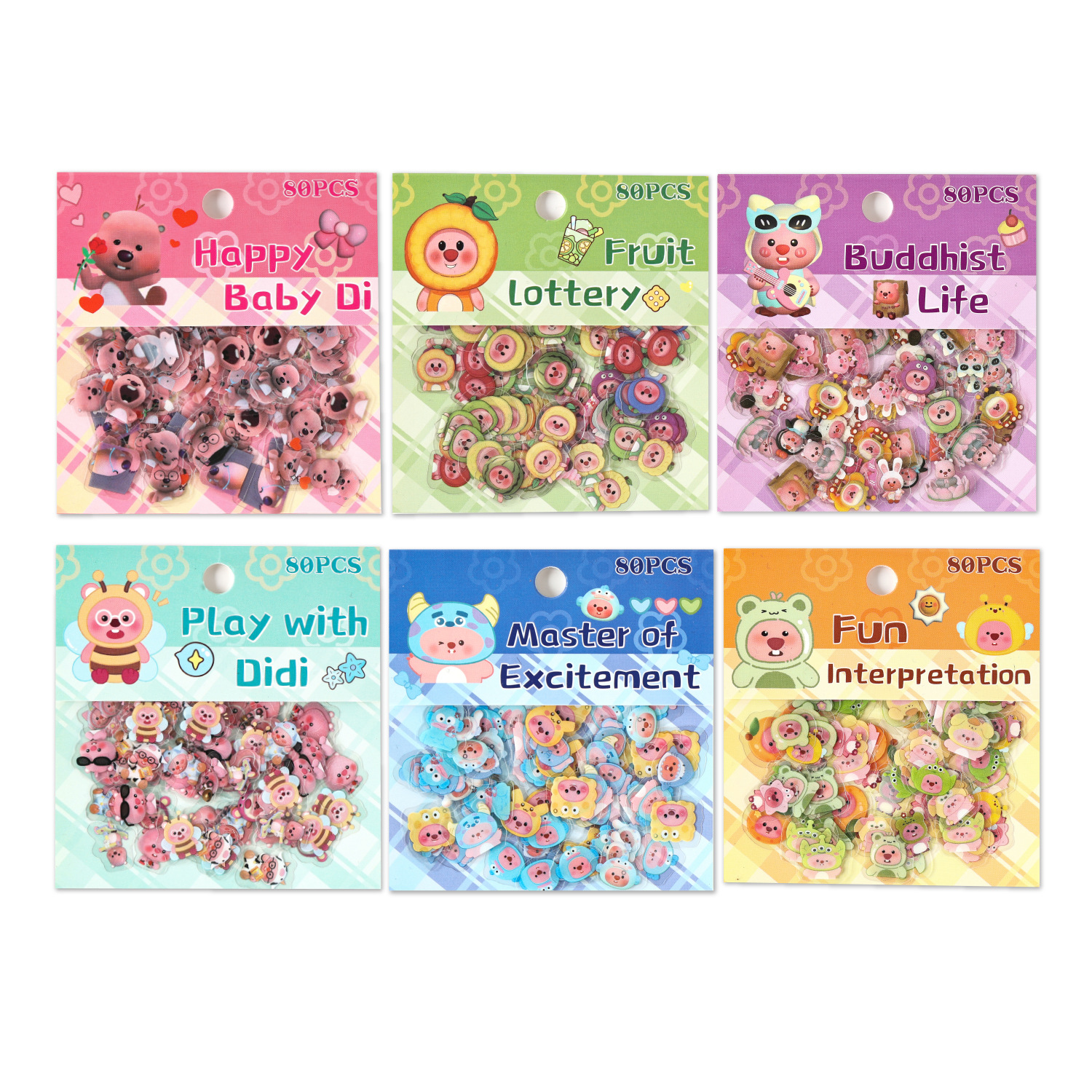 Pretty Boy Rudy Series Pet Impermeable Cute Cartoon Pegatinas para niños Pet creativo Material de película de corte Pet Paquete de pegatinas de cuenta manual