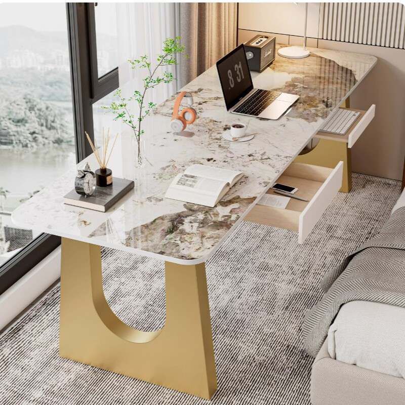 Factory Computer Desk Light Luxury High-End Slate Desk Student Desk Chair Bedroom Study Office Slate Computer Desk