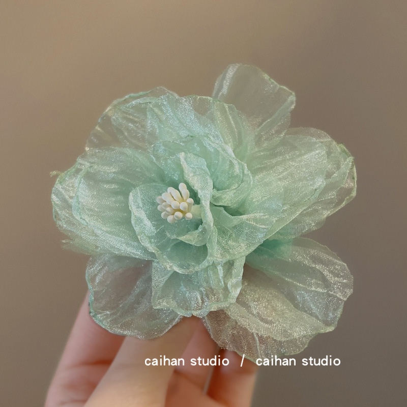 Pinza per capelli camelia donna grande molletta a forma di fiore_voghion.com
