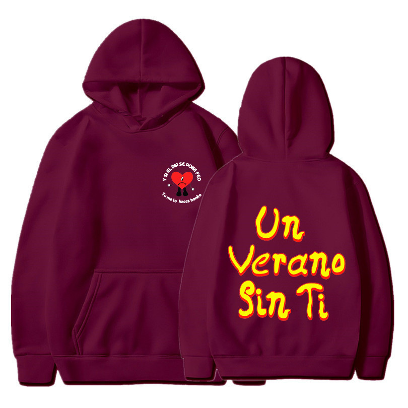 Nuevo otoño e invierno transfronterizo un verano sin ti bad bunny nuevo álbum sudadera con capucha