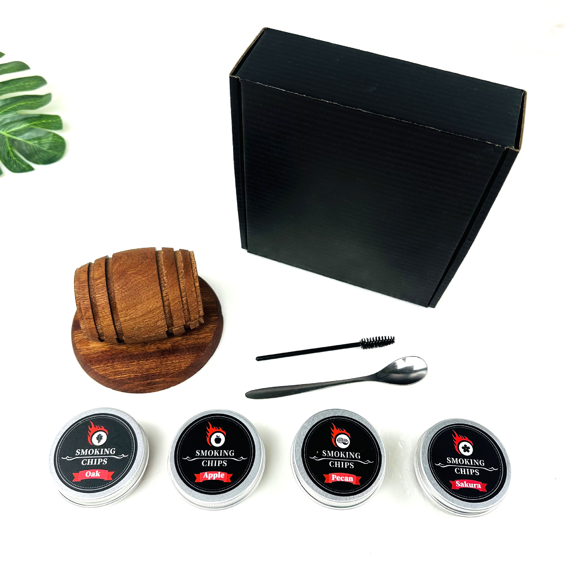 Coctel de madera fumigador hexagonal disco volador barra de cocina herramientas fumigantes fumigantes cubierta de madera