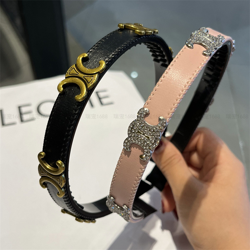 頭飾發箍女金屬字母高級高顱頂黑色髮飾氣質發卡頭箍工廠直銷