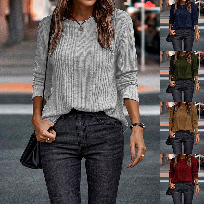 autumn solid color keep warm long-sleeve for leisure
