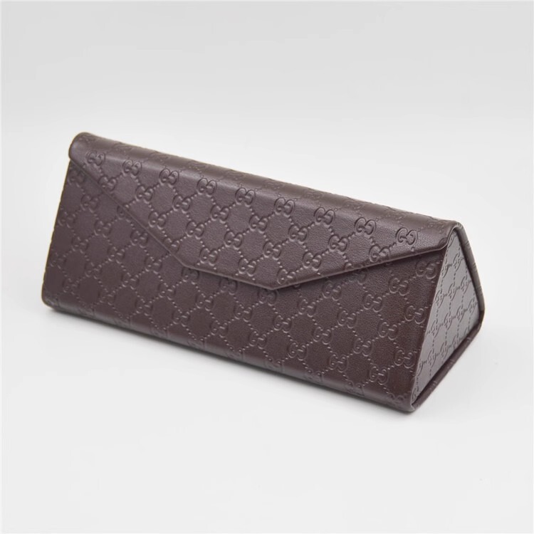 Folding Gucci Sunglasses Case Gucc Original High-End Triangular Eyeglass Case Anti-Pressure Portable Sunglasses Case